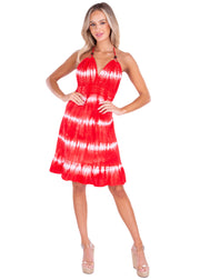 NW1020 - Tie Dye Red Cotton Dress