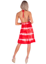 NW1020 - Tie Dye Red Cotton Dress