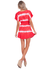 NW1025 - Tie Dye Red Cotton Dress