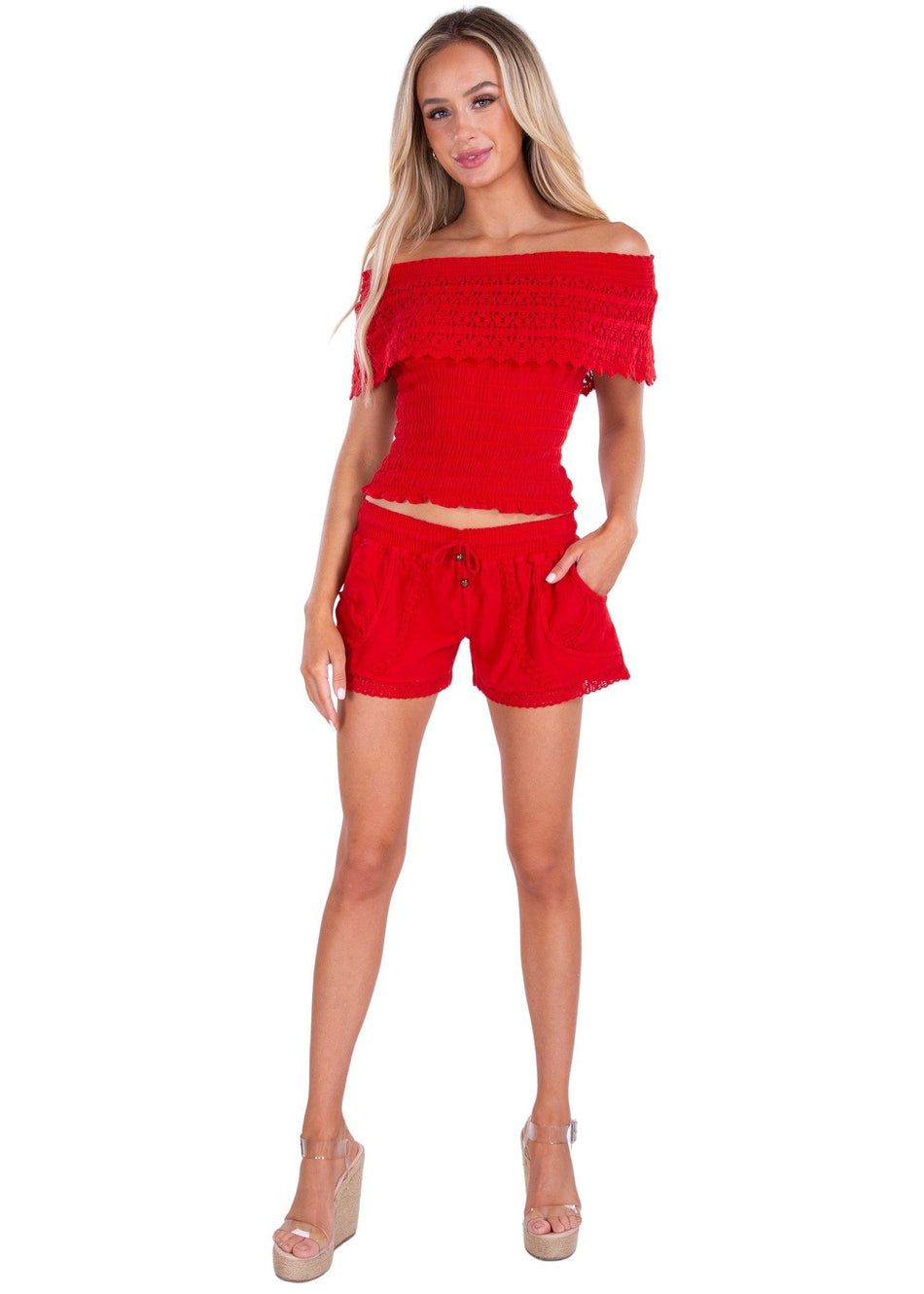 NW1029 - Red Cotton Shorts