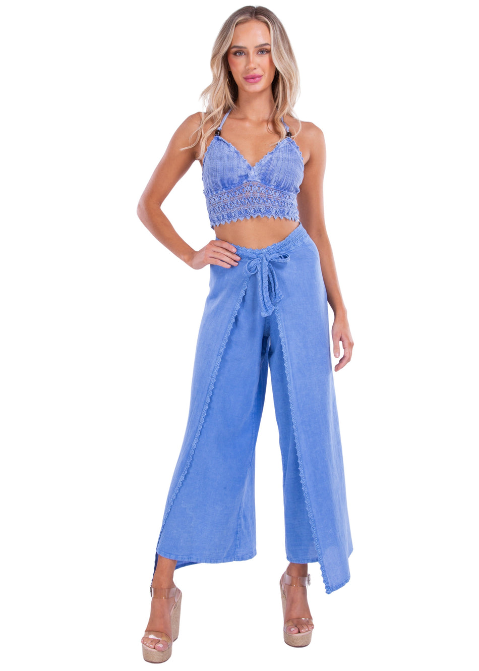 NW1028 - Blue Multiway Cotton Wrap Pants