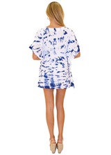 NW1073 - Tie Dye Blue Cotton Cover-Up