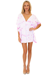 NW1073 - Tie Dye Pink Cotton Cover-Up