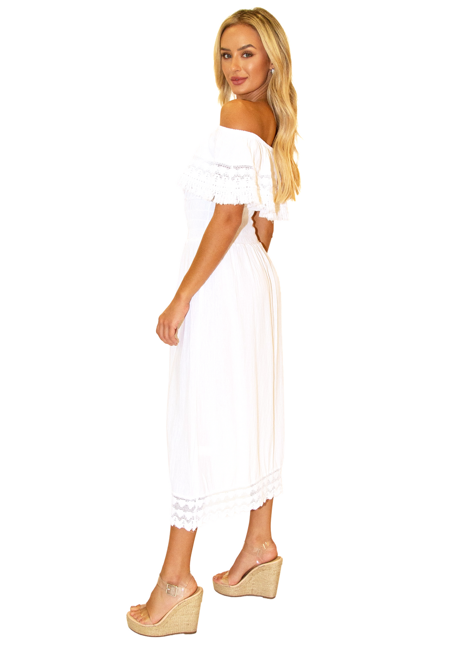 NW1079 - White Cotton Dress