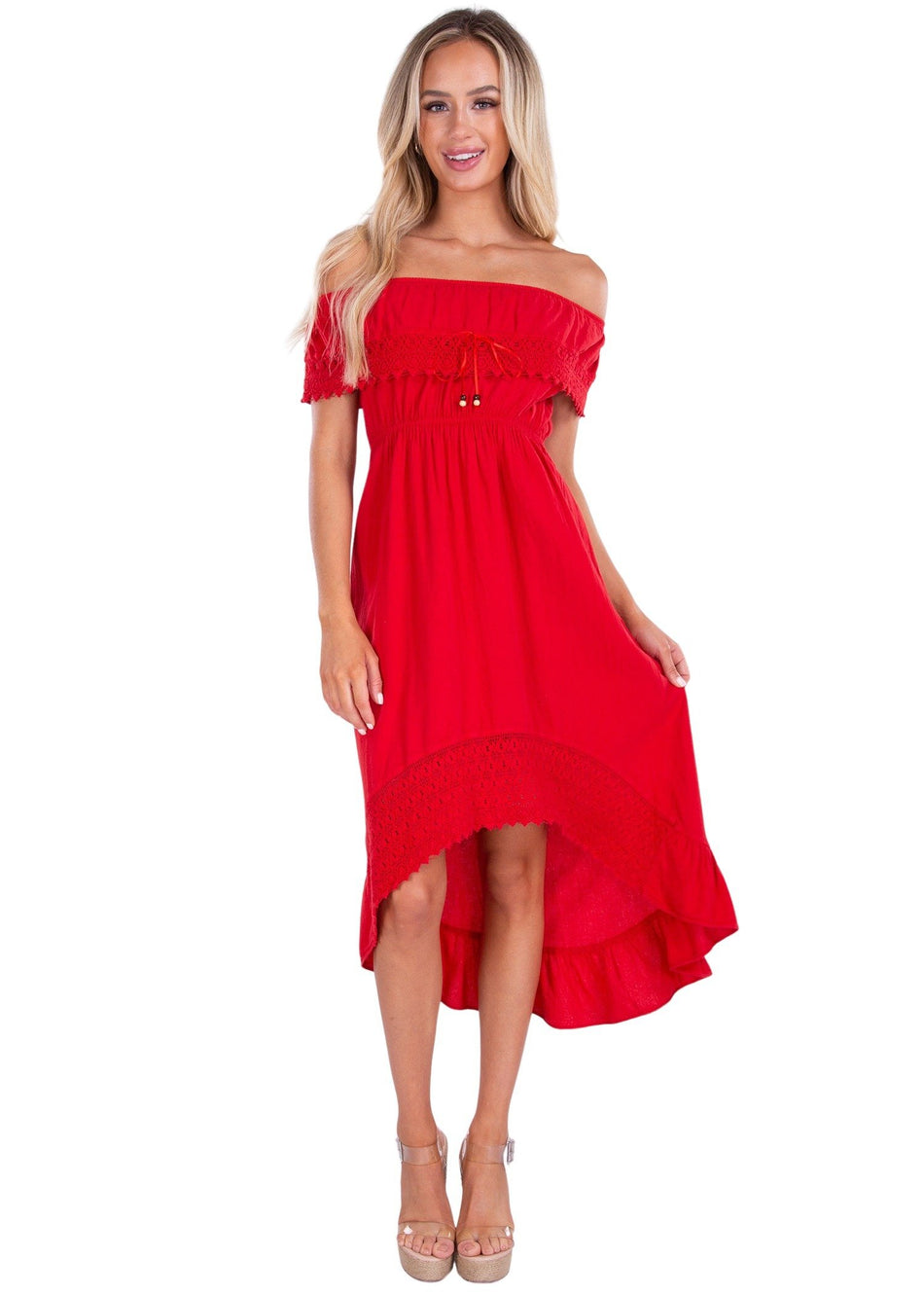 NW1083 - Red Cotton Dress