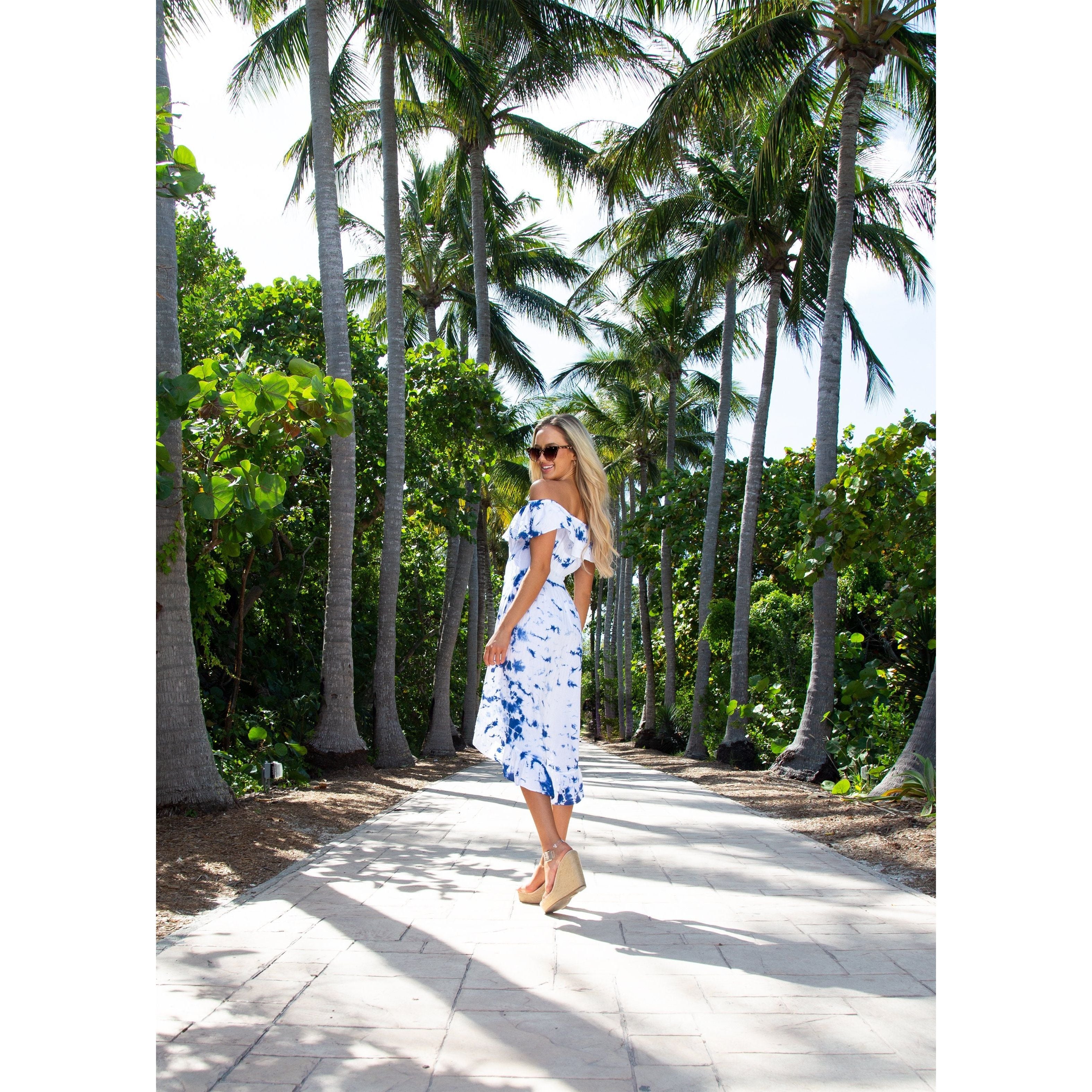 NW1083 - Tie Dye Blue Cotton Dress NEO NYC, INC. NW1083 - Tie Dye Blue Cotton Dress NEO NYC, INC.