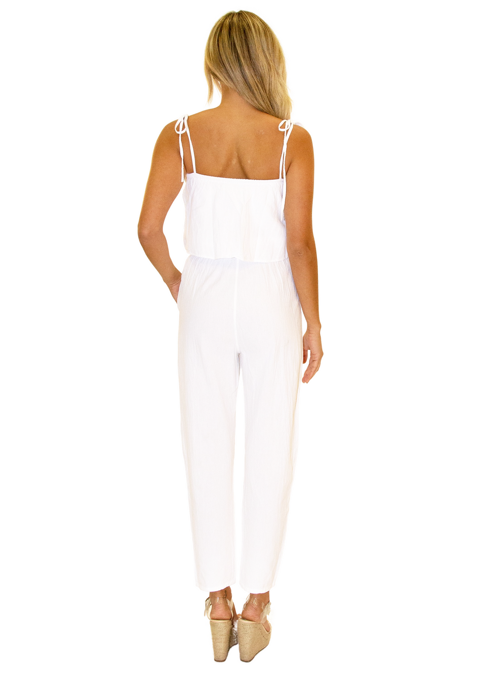 NW1123 - White Cotton Jumpsuit