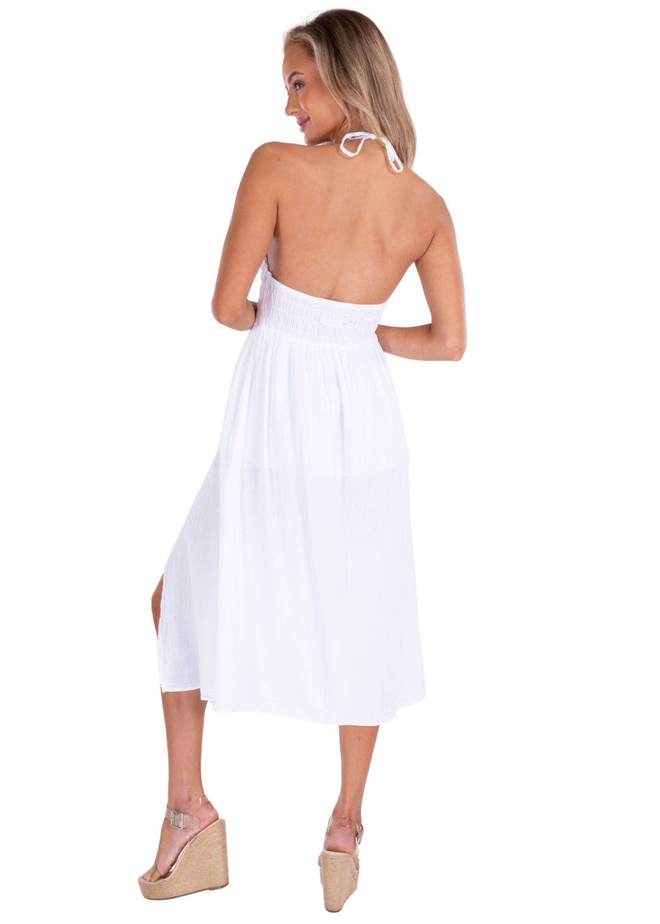 NW1143 - White Cotton Dress