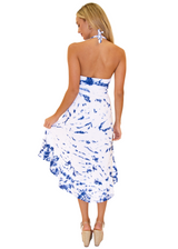 NW1169 - Tie Dye Blue Cotton Dress