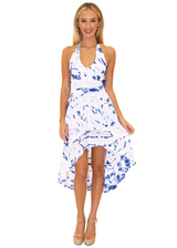 NW1169 - Tie Dye Blue Cotton Dress