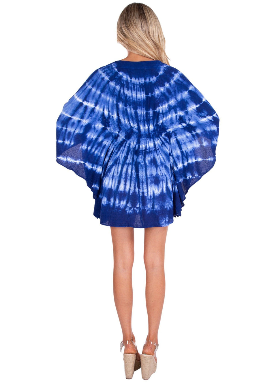 NW1217 - Tie Dye Navy Cotton Cover-Up