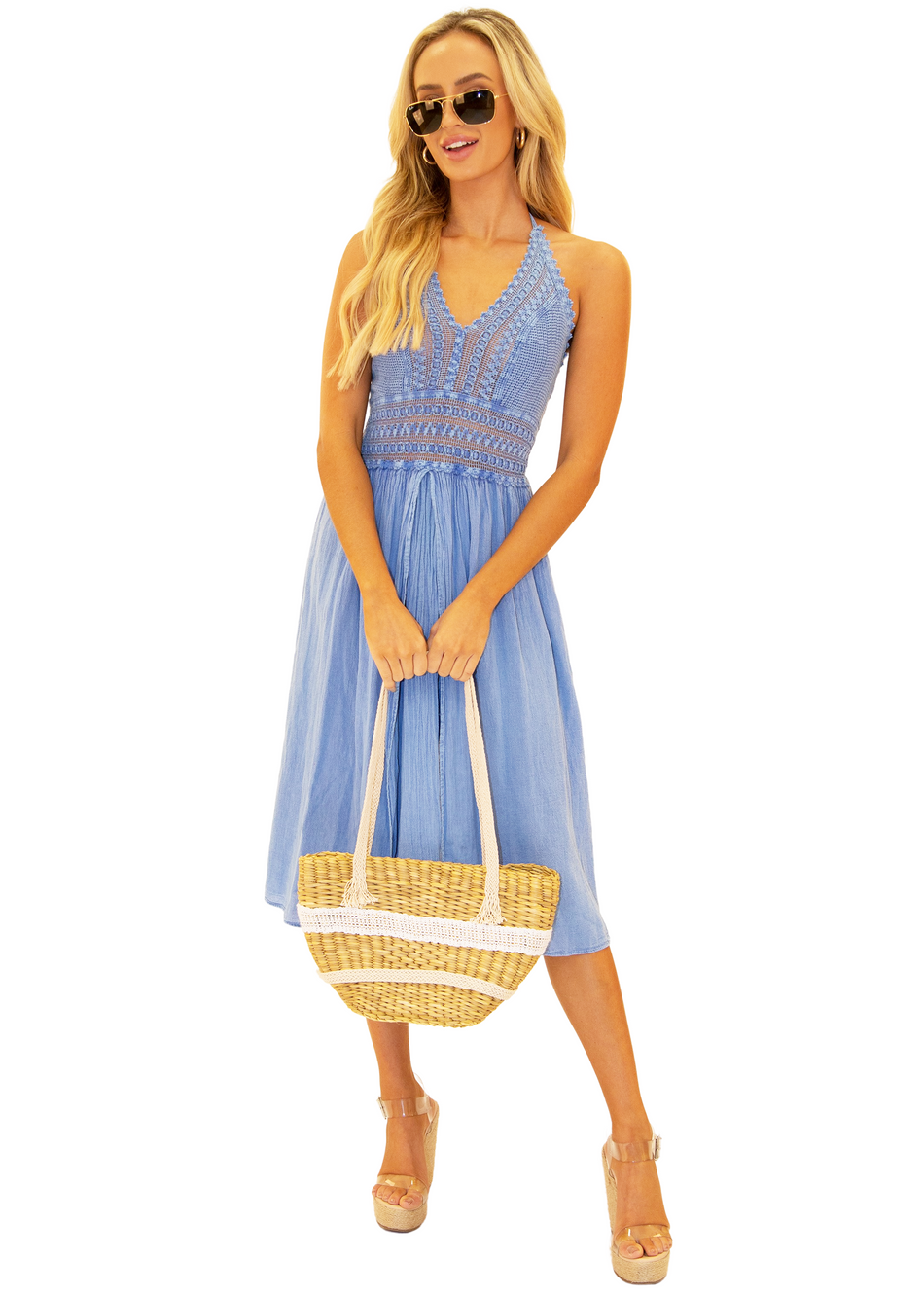 NW1273 - Blue Cotton Dress