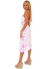 NW1273 - Tie-Dye Pink Cotton Dress