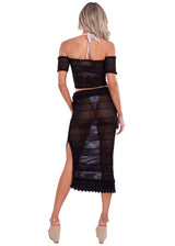 NW1281 - Black Cotton Crochet Skirt