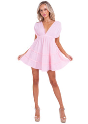 NW1373 - Baby Pink Cotton Dress