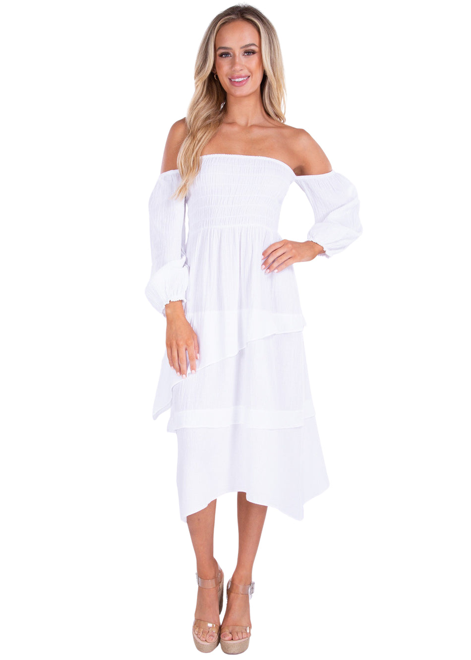 NW1427 - White Cotton Dress