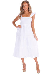 NW1539 - White Cotton Dress
