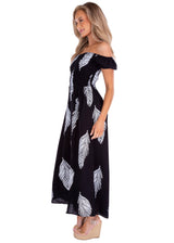 NW1576 - Black Cotton Printed Dress