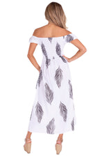 NW1576 - White Cotton Printed Dress